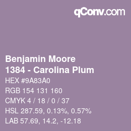 Code couleur: Benjamin Moore - 1384 - Carolina Plum | qconv.com