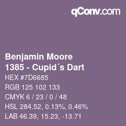 Código de color: Benjamin Moore - 1385 - Cupid´s Dart | qconv.com
