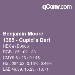 カラーコード: Benjamin Moore - 1385 - Cupid´s Dart | qconv.com