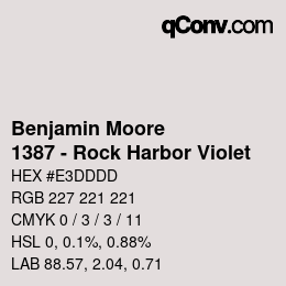 Code couleur: Benjamin Moore - 1387 - Rock Harbor Violet | qconv.com
