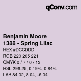 Code couleur: Benjamin Moore - 1388 - Spring Lilac | qconv.com