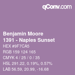Code couleur: Benjamin Moore - 1391 - Naples Sunset | qconv.com