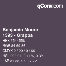Código de color: Benjamin Moore - 1393 - Grappa | qconv.com