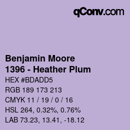 Farbcode: Benjamin Moore - 1396 - Heather Plum | qconv.com