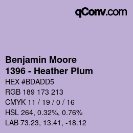 Code couleur: Benjamin Moore - 1396 - Heather Plum | qconv.com
