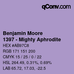 Código de color: Benjamin Moore - 1397 - Mighty Aphrodite | qconv.com