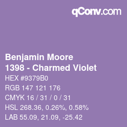 Farbcode: Benjamin Moore - 1398 - Charmed Violet | qconv.com