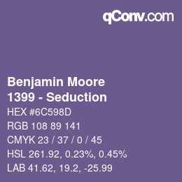 Code couleur: Benjamin Moore - 1399 - Seduction | qconv.com