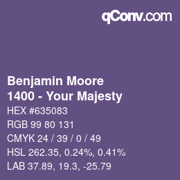 Code couleur: Benjamin Moore - 1400 - Your Majesty | qconv.com