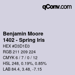 Farbcode: Benjamin Moore - 1402 - Spring Iris | qconv.com