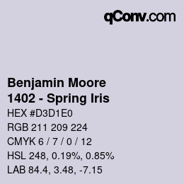 カラーコード: Benjamin Moore - 1402 - Spring Iris | qconv.com