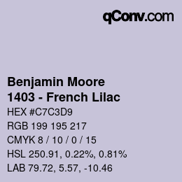 Código de color: Benjamin Moore - 1403 - French Lilac | qconv.com
