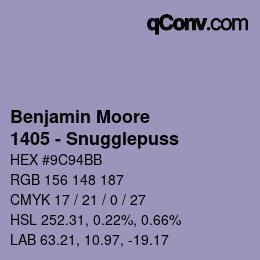 Farbcode: Benjamin Moore - 1405 - Snugglepuss | qconv.com