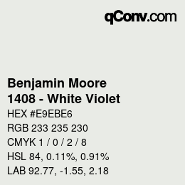 Color code: Benjamin Moore - 1408 - White Violet | qconv.com