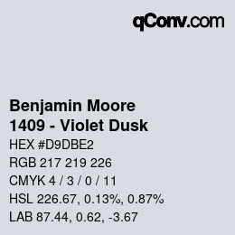 Color code: Benjamin Moore - 1409 - Violet Dusk | qconv.com