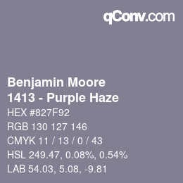 Código de color: Benjamin Moore - 1413 - Purple Haze | qconv.com