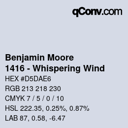 Código de color: Benjamin Moore - 1416 - Whispering Wind | qconv.com