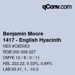 カラーコード: Benjamin Moore - 1417 - English Hyacinth | qconv.com