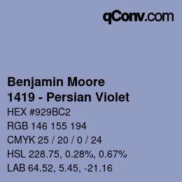 Color code: Benjamin Moore - 1419 - Persian Violet | qconv.com