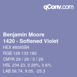 Farbcode: Benjamin Moore - 1420 - Softened Violet | qconv.com