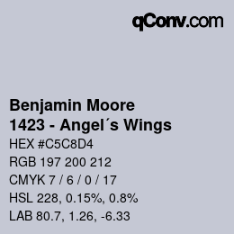 Code couleur: Benjamin Moore - 1423 - Angel´s Wings | qconv.com