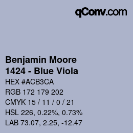 Color code: Benjamin Moore - 1424 - Blue Viola | qconv.com