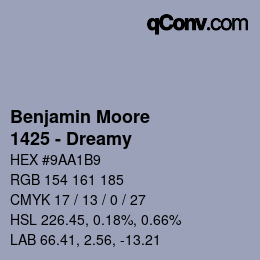 Farbcode: Benjamin Moore - 1425 - Dreamy | qconv.com
