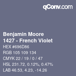 Farbcode: Benjamin Moore - 1427 - French Violet | qconv.com