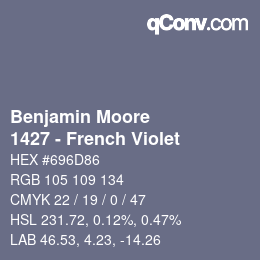 カラーコード: Benjamin Moore - 1427 - French Violet | qconv.com