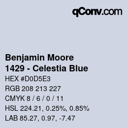 カラーコード: Benjamin Moore - 1429 - Celestia Blue | qconv.com