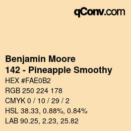 Code couleur: Benjamin Moore - 142 - Pineapple Smoothy | qconv.com