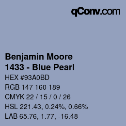 Color code: Benjamin Moore - 1433 - Blue Pearl | qconv.com