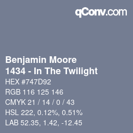 Farbcode: Benjamin Moore - 1434 - In The Twilight | qconv.com
