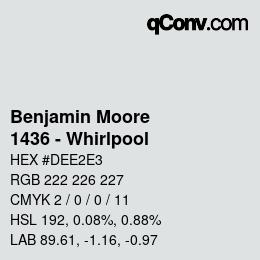 Código de color: Benjamin Moore - 1436 - Whirlpool | qconv.com