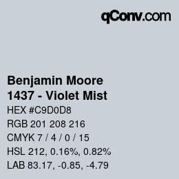 Color code: Benjamin Moore - 1437 - Violet Mist | qconv.com