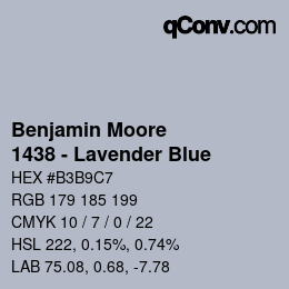 Color code: Benjamin Moore - 1438 - Lavender Blue | qconv.com