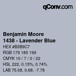 カラーコード: Benjamin Moore - 1438 - Lavender Blue | qconv.com