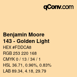 Code couleur: Benjamin Moore - 143 - Golden Light | qconv.com