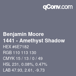 Farbcode: Benjamin Moore - 1441 - Amethyst Shadow | qconv.com