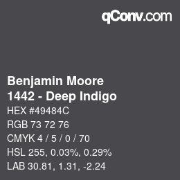 Farbcode: Benjamin Moore - 1442 - Deep Indigo | qconv.com