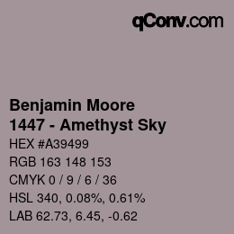 Code couleur: Benjamin Moore - 1447 - Amethyst Sky | qconv.com