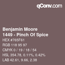 Color code: Benjamin Moore - 1449 - Pinch Of Spice | qconv.com