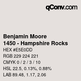 Code couleur: Benjamin Moore - 1450 - Hampshire Rocks | qconv.com