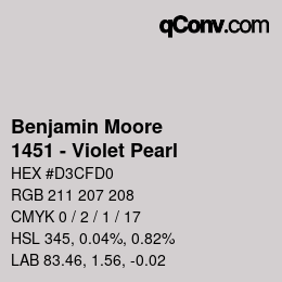 Color code: Benjamin Moore - 1451 - Violet Pearl | qconv.com