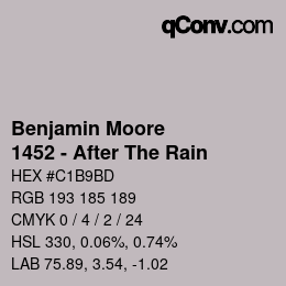 Farbcode: Benjamin Moore - 1452 - After The Rain | qconv.com