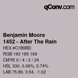 Código de color: Benjamin Moore - 1452 - After The Rain | qconv.com