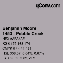 Color code: Benjamin Moore - 1453 - Pebble Creek | qconv.com