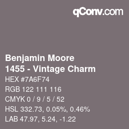 カラーコード: Benjamin Moore - 1455 - Vintage Charm | qconv.com
