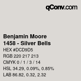 Code couleur: Benjamin Moore - 1458 - Silver Bells | qconv.com