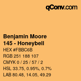 Code couleur: Benjamin Moore - 145 - Honeybell | qconv.com